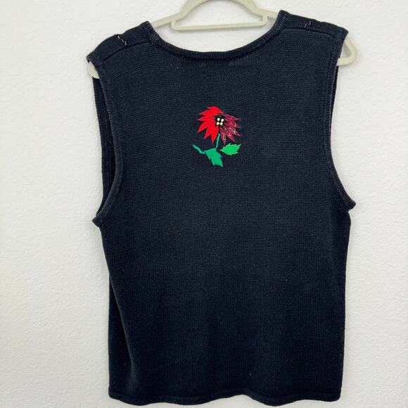 Bobbie Brooks Womens Vintage Holiday Sweater Cardigan Vest Size M Embellished - Picture 4 of 7